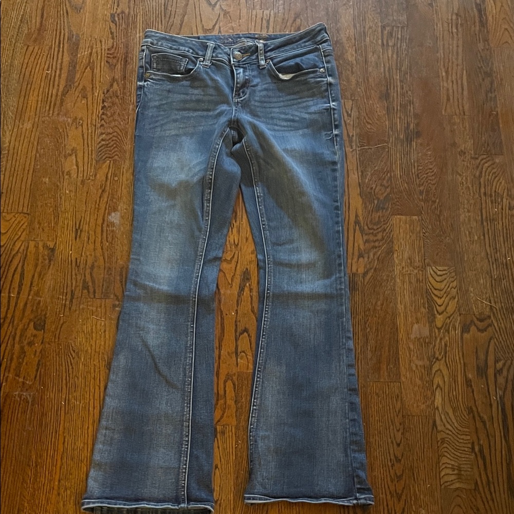 Seven7 Women's Flare Jeans in Classic Blue